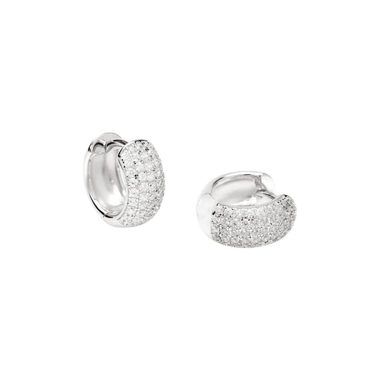 Orecchini Mabina in argento con cerchietto e pavé di zirconi MISURA UNICA