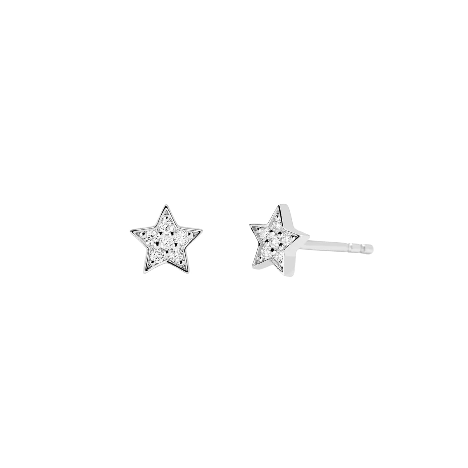 Orecchini lobo Mabina My Diamond in argento e diamanti stella MISURA UNICA