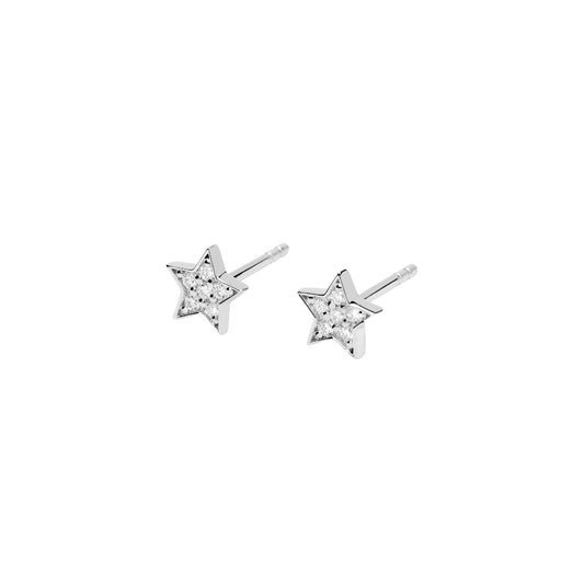 Orecchini lobo Mabina My Diamond in argento e diamanti stella MISURA UNICA