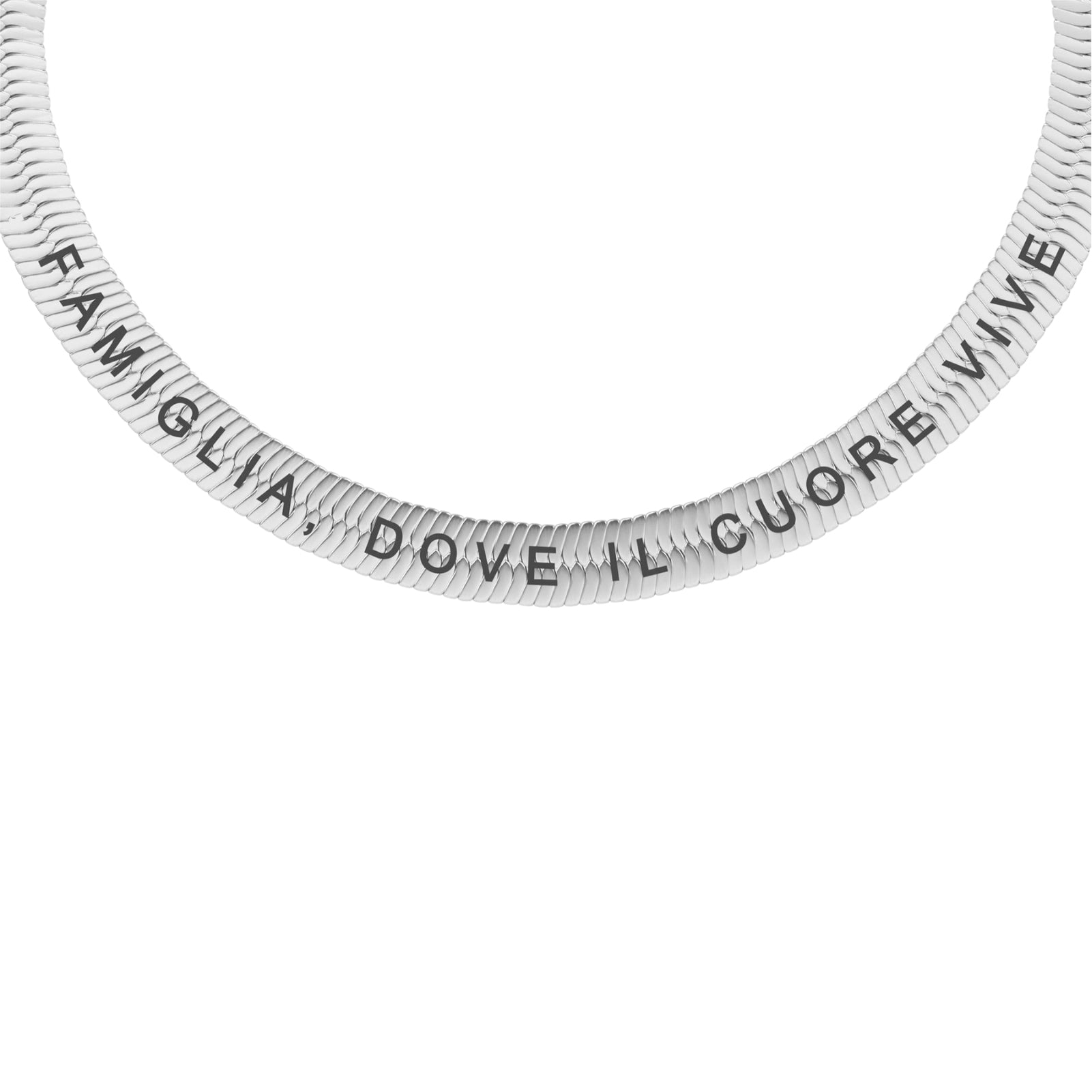 Bracciale snake Kidult in acciaio famiglia, dove il cuore vive REGOLABILE