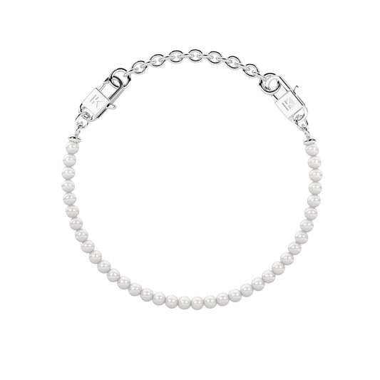 Bracciale da donna Kidult By You in acciaio con perle Regolabile 16-19 cm