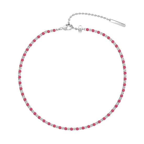 Cavigliera donna Kidult By You in acciaio con smalto rosa MISURA UNICA