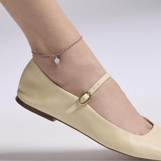 Cavigliera donna Kidult By You in acciaio con smalto rosa MISURA UNICA