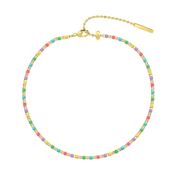 Cavigliera Kidult in acciaio pdv oro e smalto multicolor Regolabile 21-25 cm