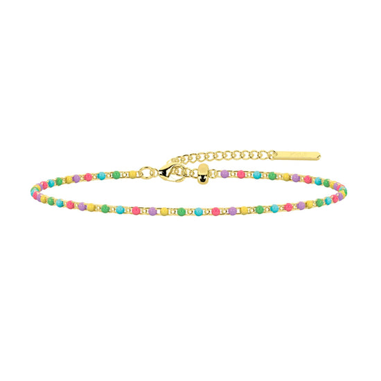 Cavigliera Kidult in acciaio pdv oro e smalto multicolor Regolabile 21-25 cm