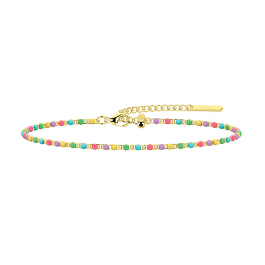 Cavigliera Kidult in acciaio pdv oro e smalto multicolor Regolabile 21-25 cm