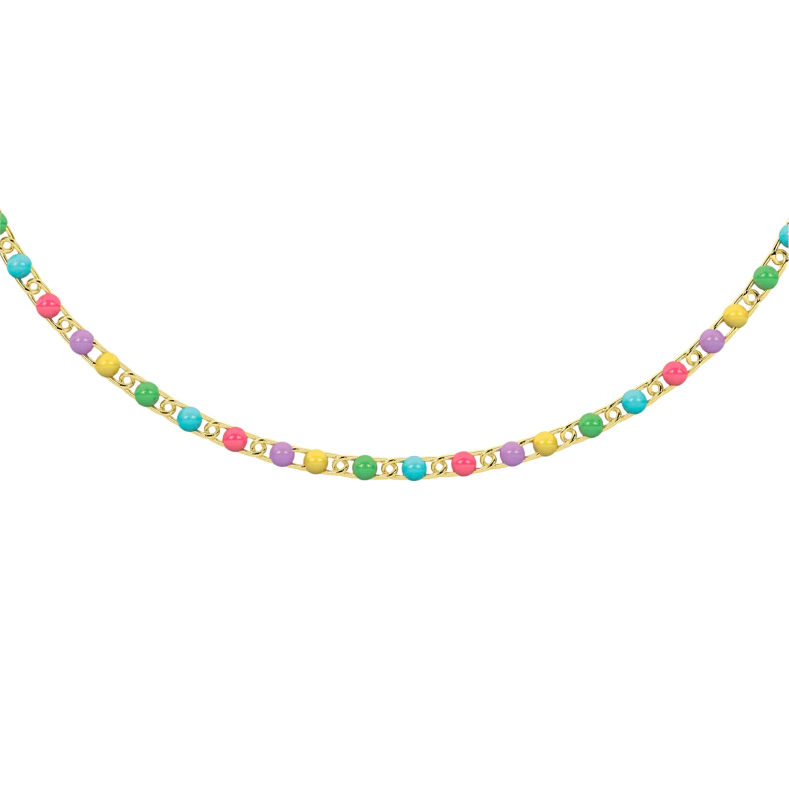 Cavigliera Kidult in acciaio pdv oro e smalto multicolor Regolabile 21-25 cm