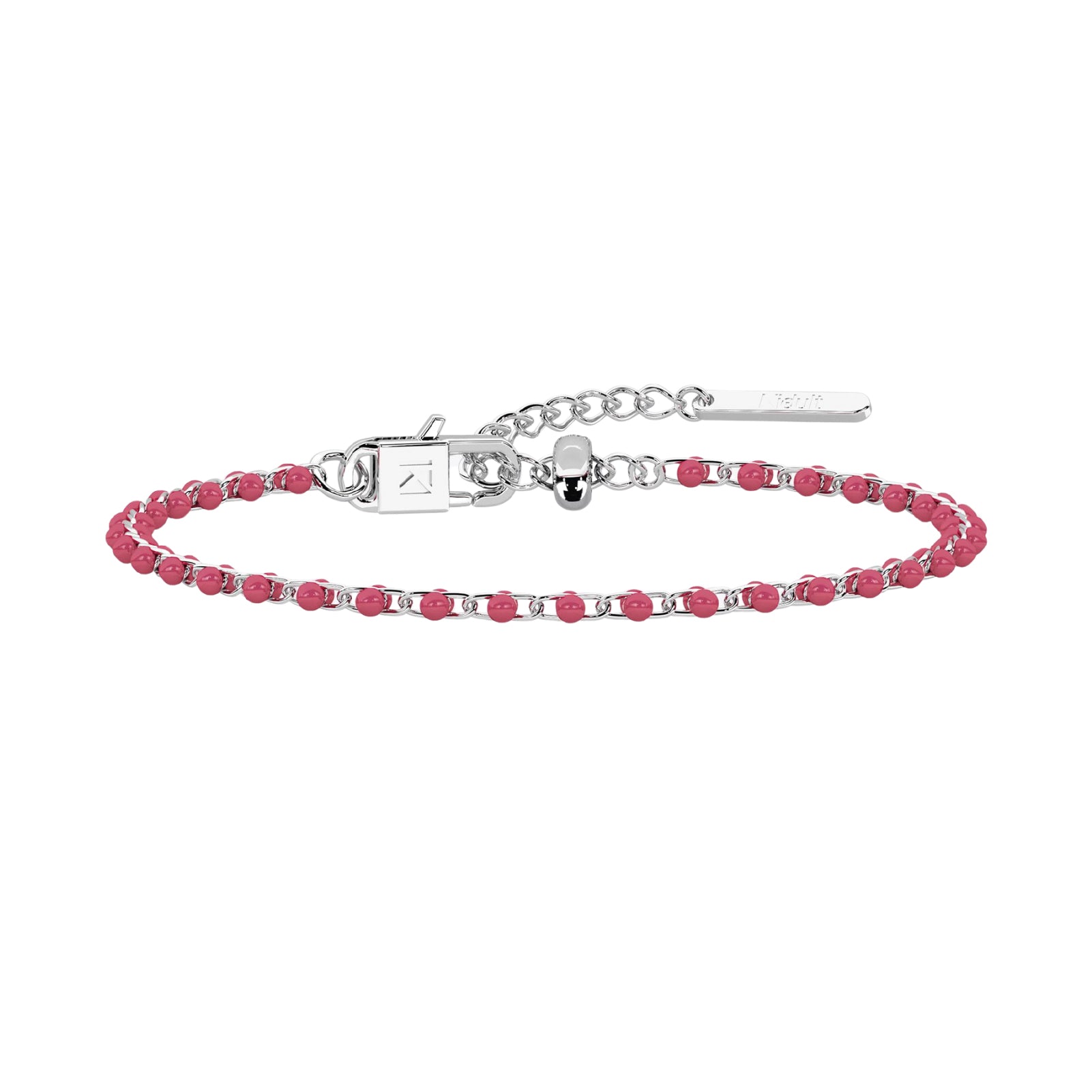 Bracciale donna Kidult By You in acciaio con smalto rosa Regolabile 16-19 cm