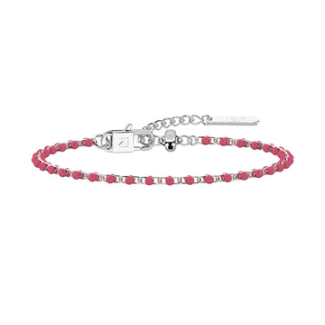 Bracciale donna Kidult By You in acciaio con smalto rosa Regolabile 16-19 cm