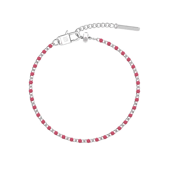 Bracciale donna Kidult By You in acciaio con smalto rosa Regolabile 16-19 cm