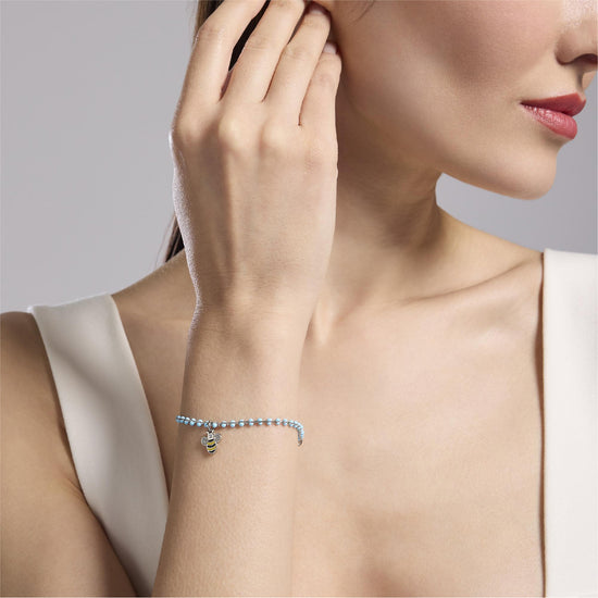 Bracciale donna Kidult By You acciaio con smalto azzurro Regolabile 16-19 cm
