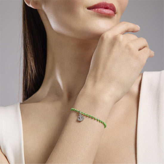 Bracciale donna Kidult By You acciaio con smalto verde Regolabile 16-19 cm