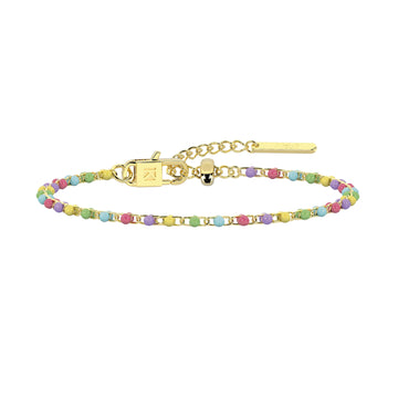 Bracciale donna Kidult By You acciaio oro sfere multicolor Regolabile 16-19 cm