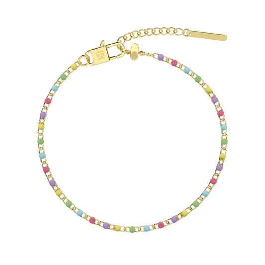 Bracciale donna Kidult By You acciaio oro sfere multicolor Regolabile 16-19 cm