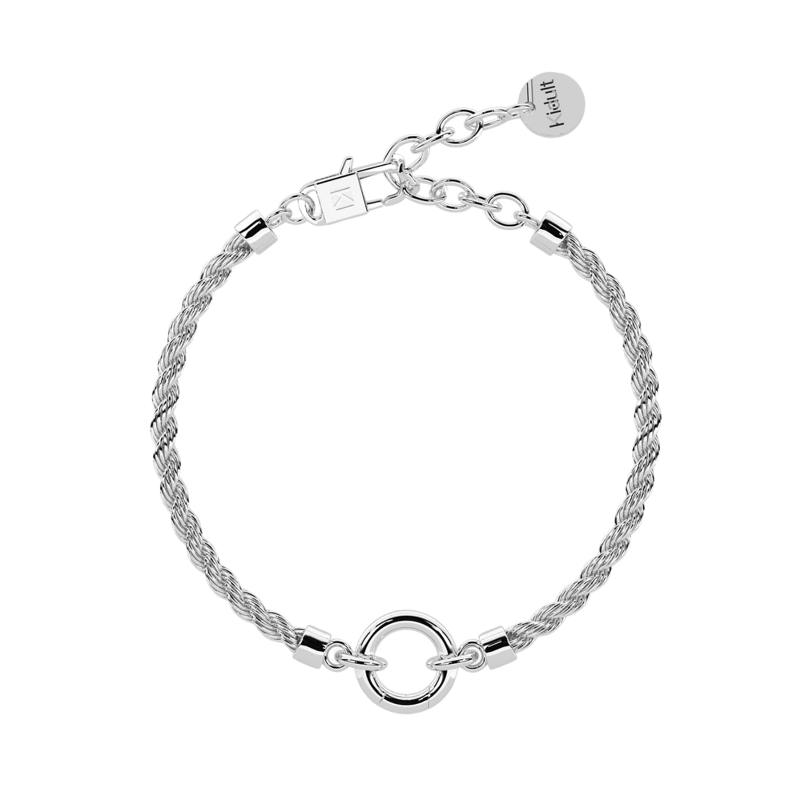 Bracciale Kidult in acciaio 316L con catena corda componibile 19 cm
