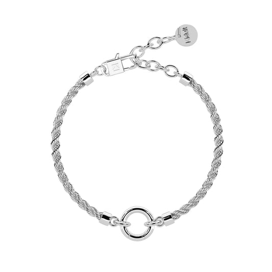 Bracciale Kidult in acciaio 316L con catena corda componibile 19 cm