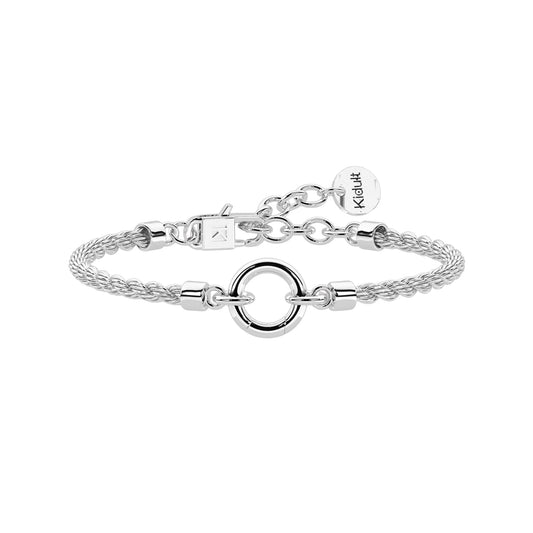 Bracciale Kidult in acciaio 316L con catena corda componibile 19 cm