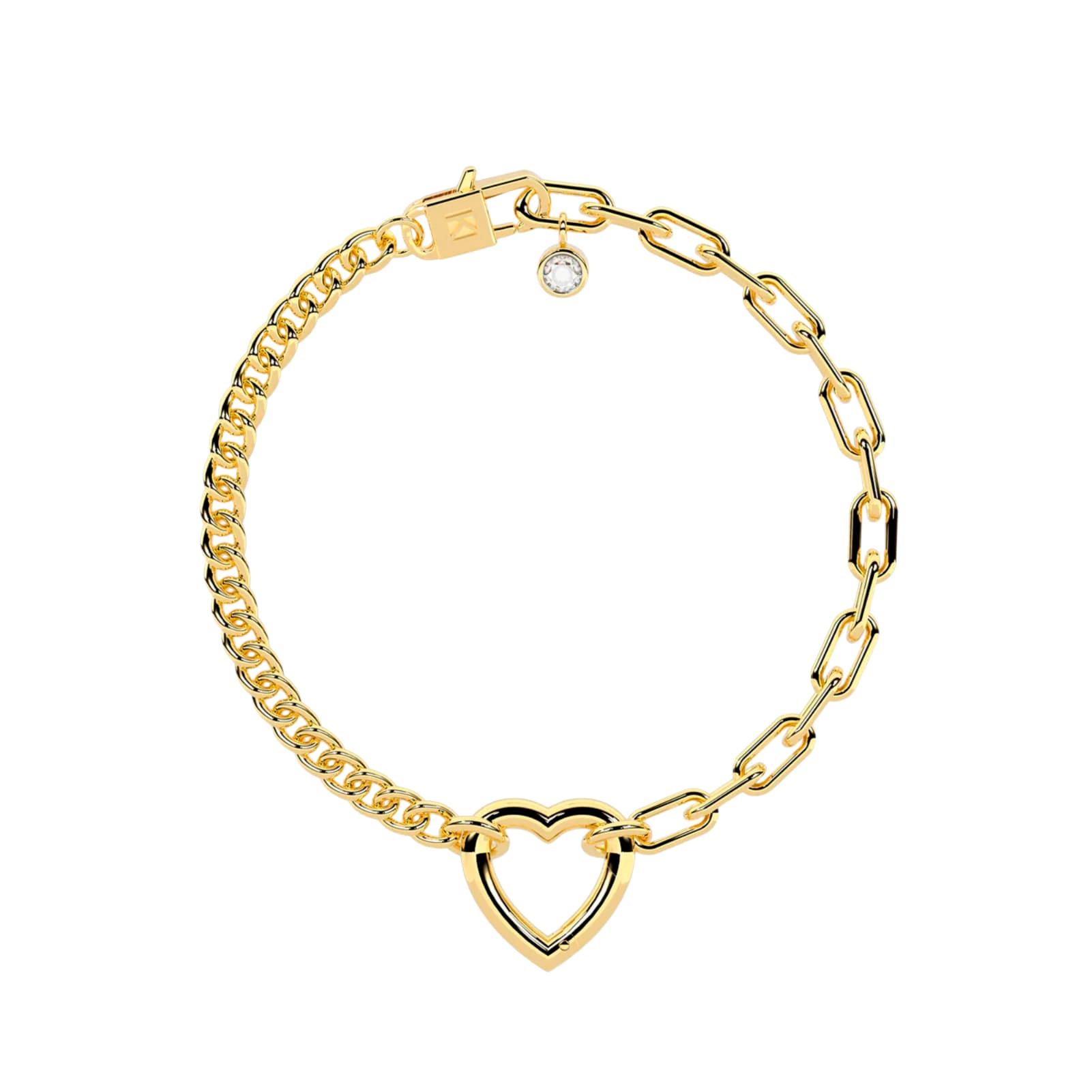 Bracciale catena Kidult in acciaio pdv oro componibile 19 cm