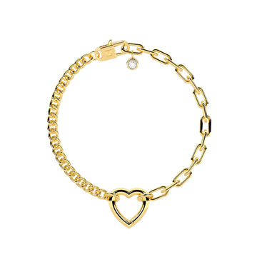 Bracciale catena Kidult in acciaio pdv oro componibile 19 cm