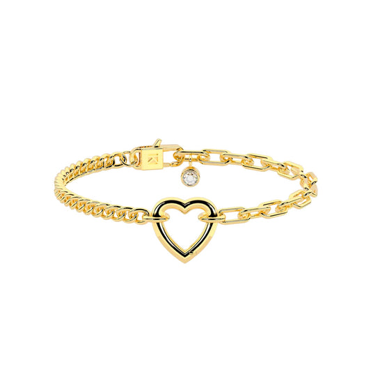 Bracciale catena Kidult in acciaio pdv oro componibile 19 cm