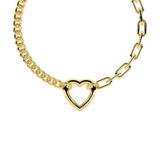 Bracciale catena Kidult in acciaio pdv oro componibile 19 cm