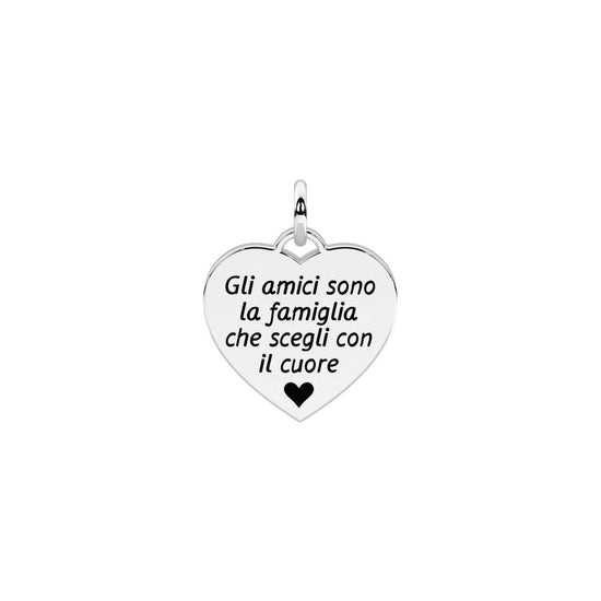 Charm cuore Kidult By You acciaio amici sono la famiglia MISURA UNICA