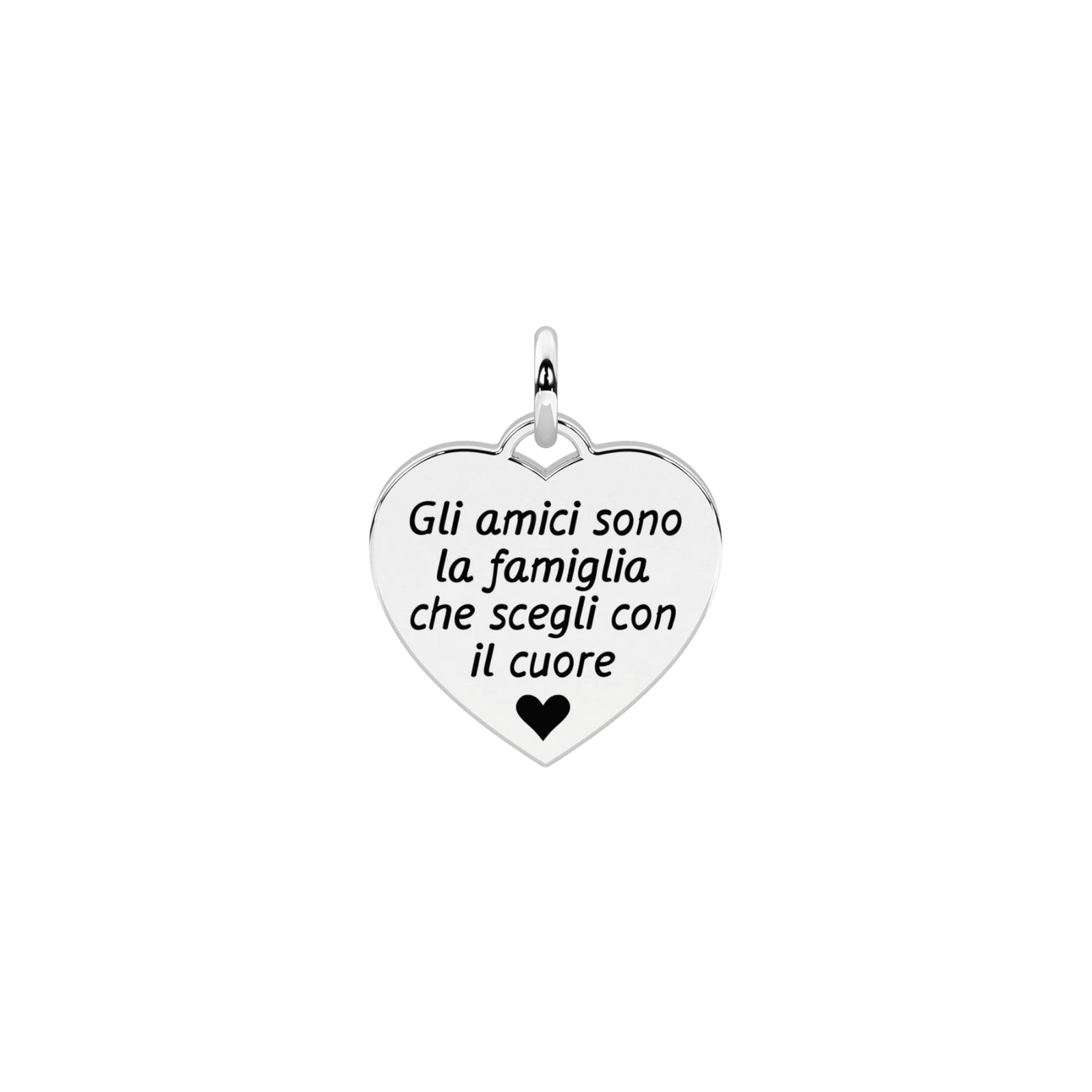 Charm cuore Kidult By You acciaio amici sono la famiglia MISURA UNICA