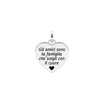 Charm cuore Kidult By You acciaio amici sono la famiglia MISURA UNICA