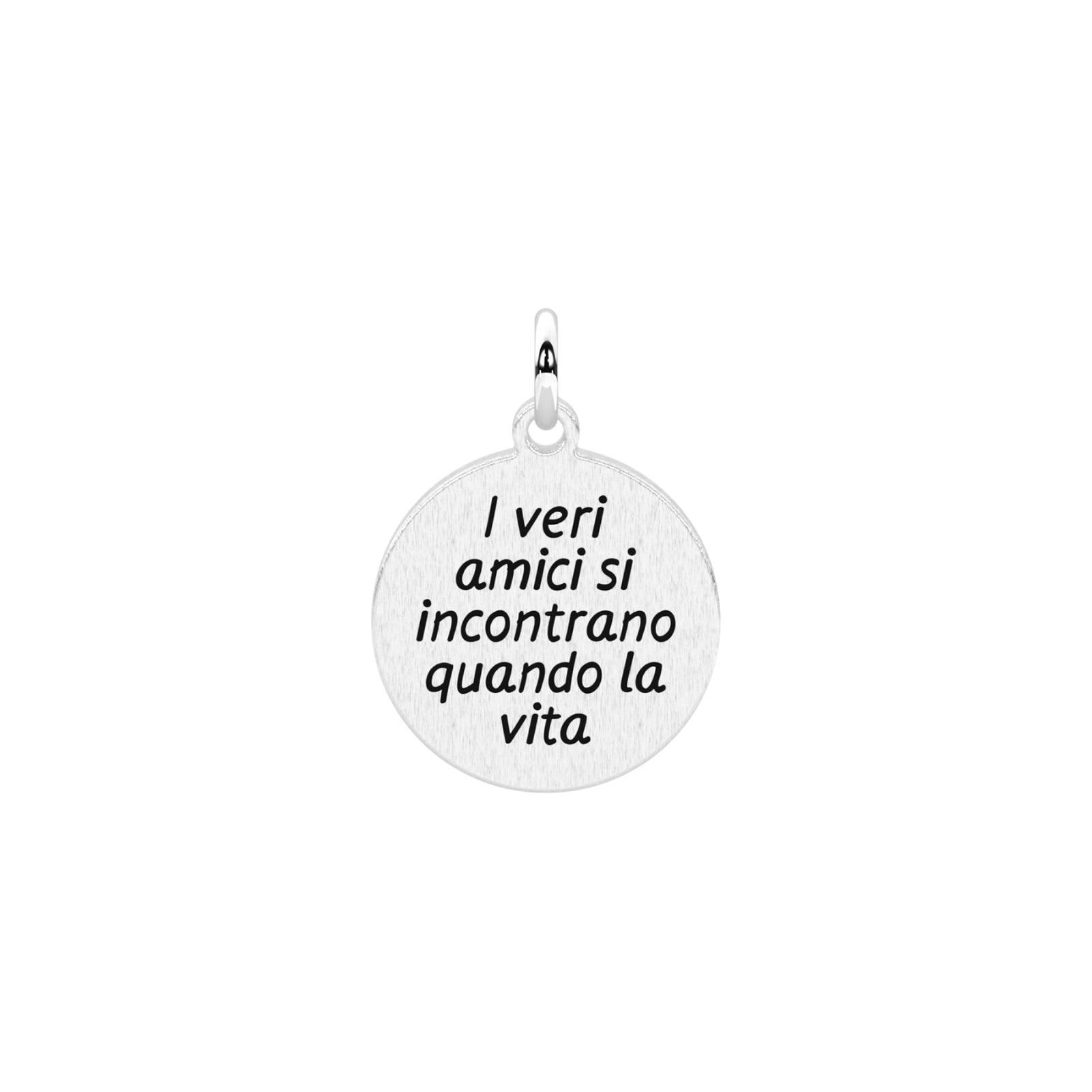Charm tondo Kidult By You acciaio frase sull'amicizia MISURA UNICA