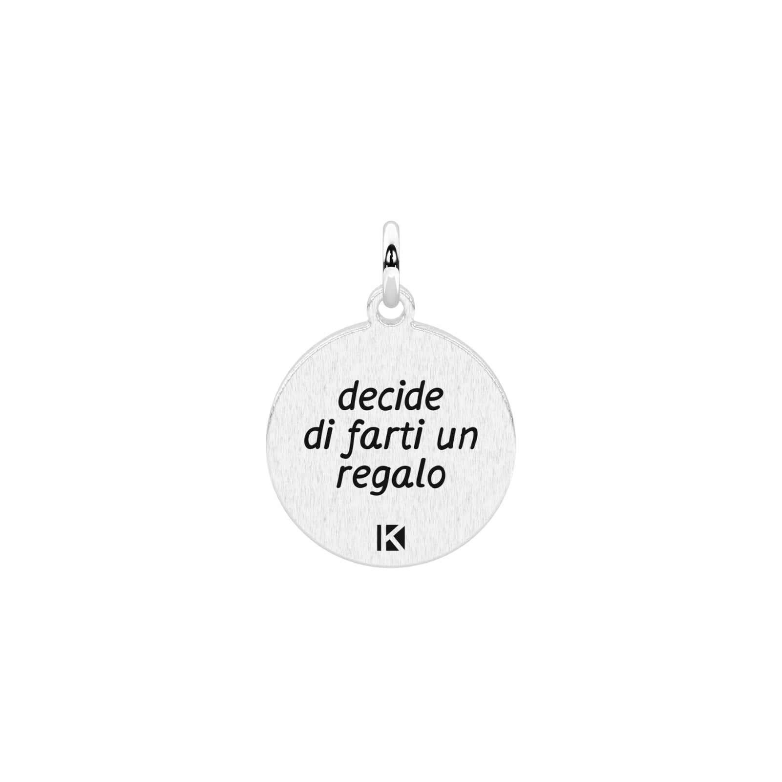 Charm tondo Kidult By You acciaio frase sull'amicizia MISURA UNICA