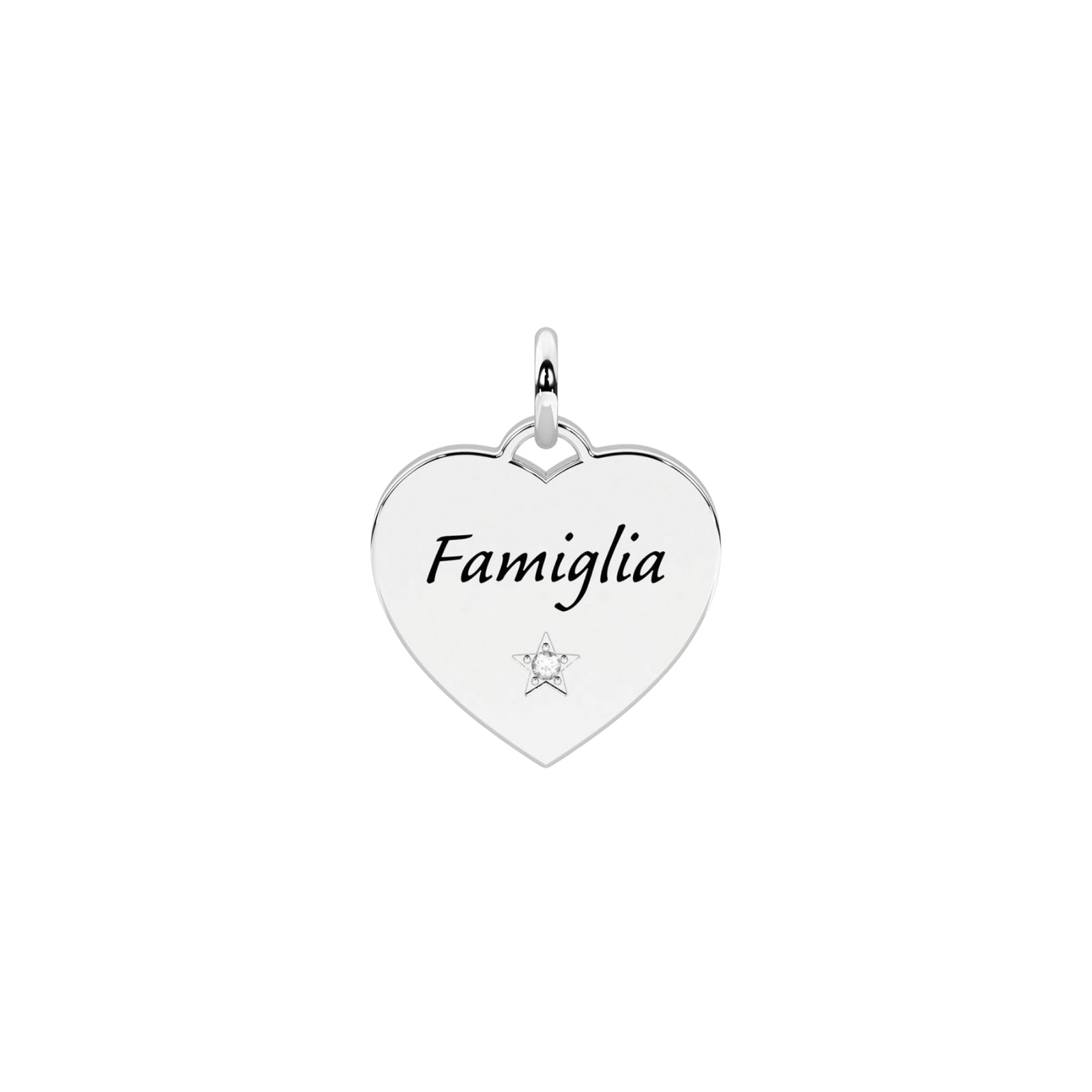 Charm cuore famiglia Kidult By You acciaio con cristallo MISURA UNICA