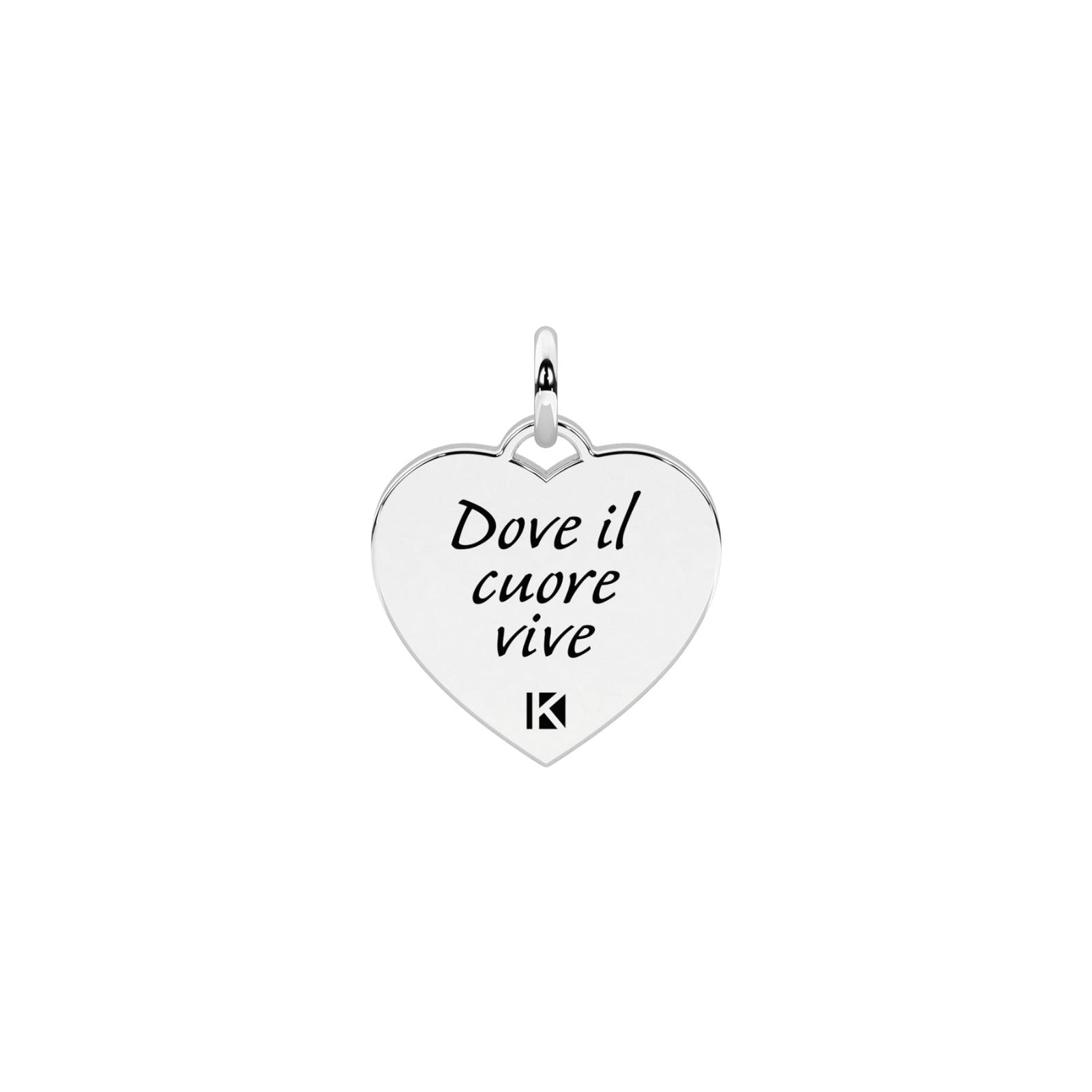 Charm cuore famiglia Kidult By You acciaio con cristallo MISURA UNICA