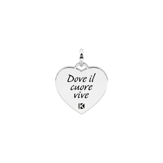 Charm cuore famiglia Kidult By You acciaio con cristallo MISURA UNICA