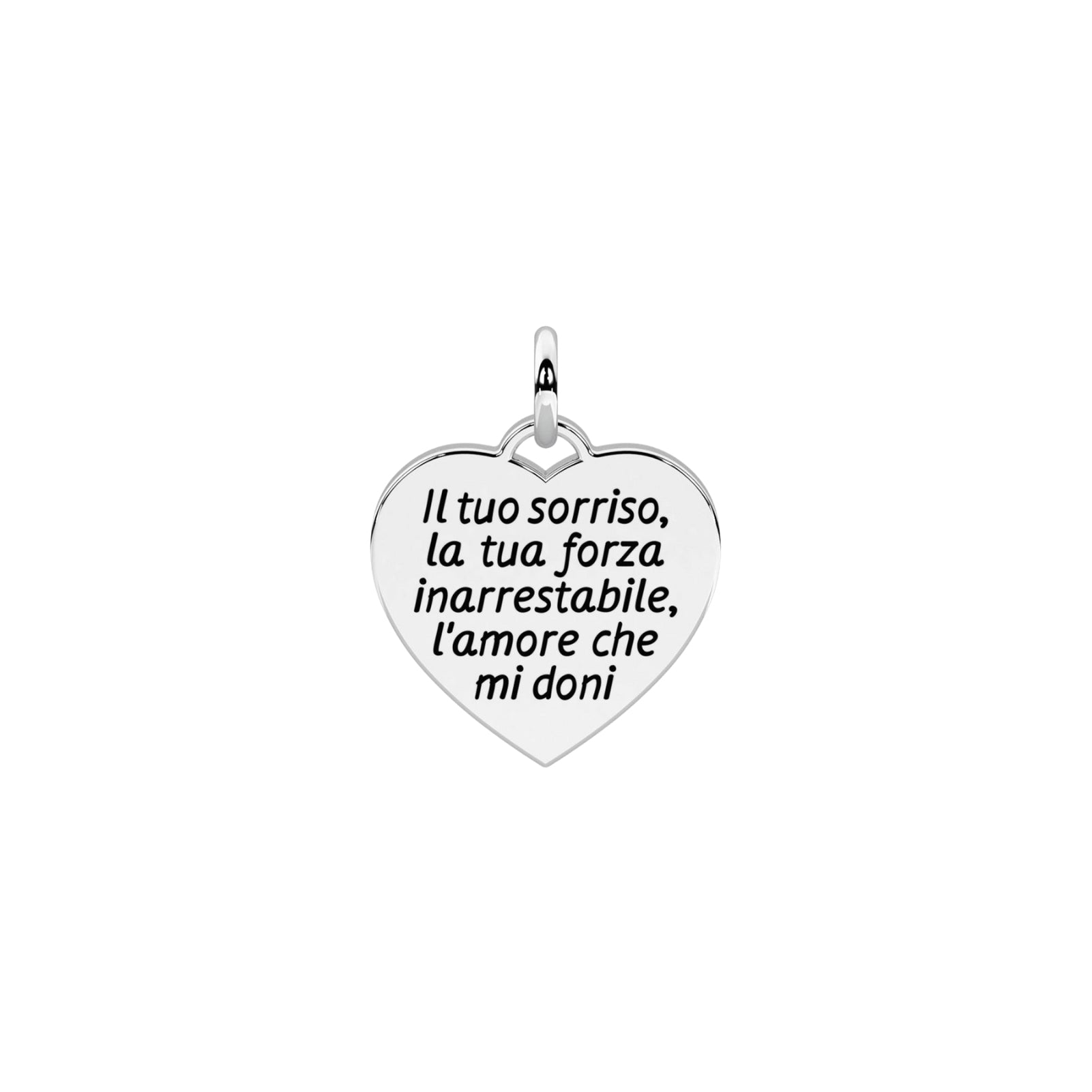 Charm cuore mamma Kidult By You acciaio con scritta MISURA UNICA