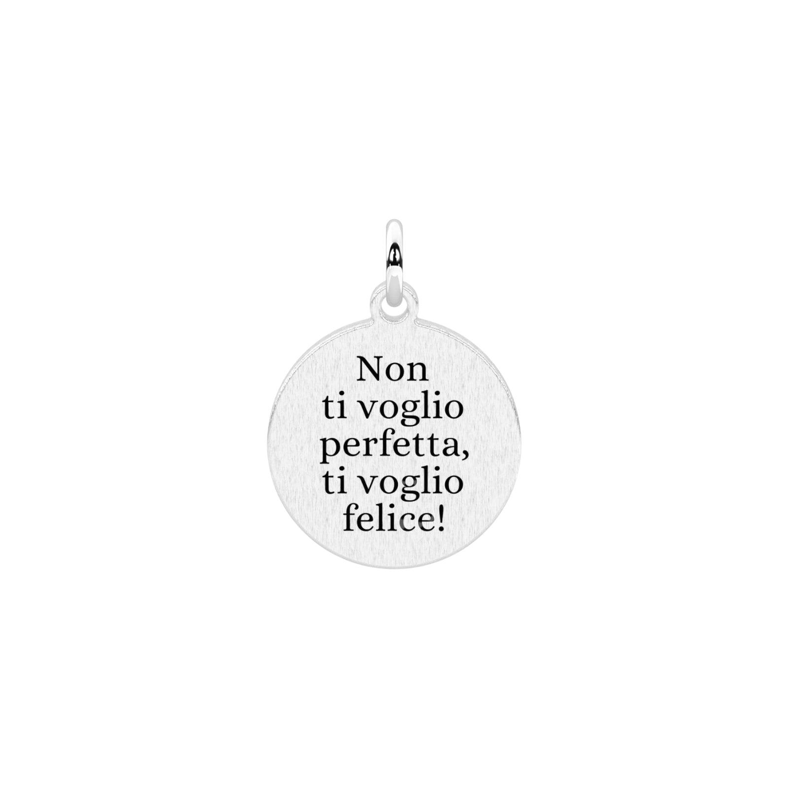 Charm tondo con frase Kidult By You acciaio con cristallo MISURA UNICA