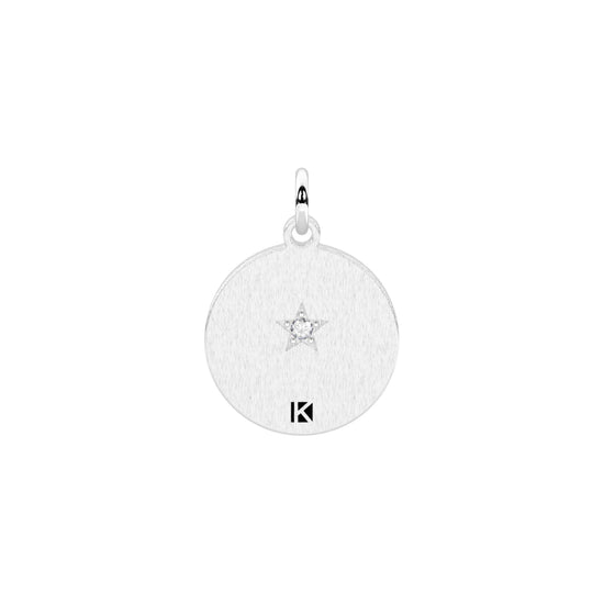 Charm tondo con frase Kidult By You acciaio con cristallo MISURA UNICA