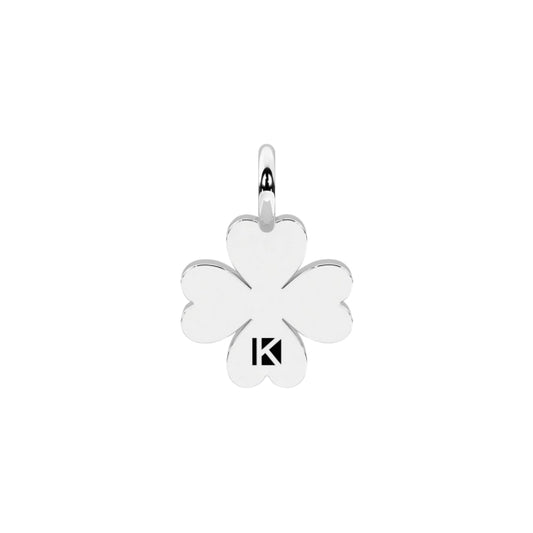 Charm quadrifoglio Kidult By You acciaio con cristalli verdi MISURA UNICA