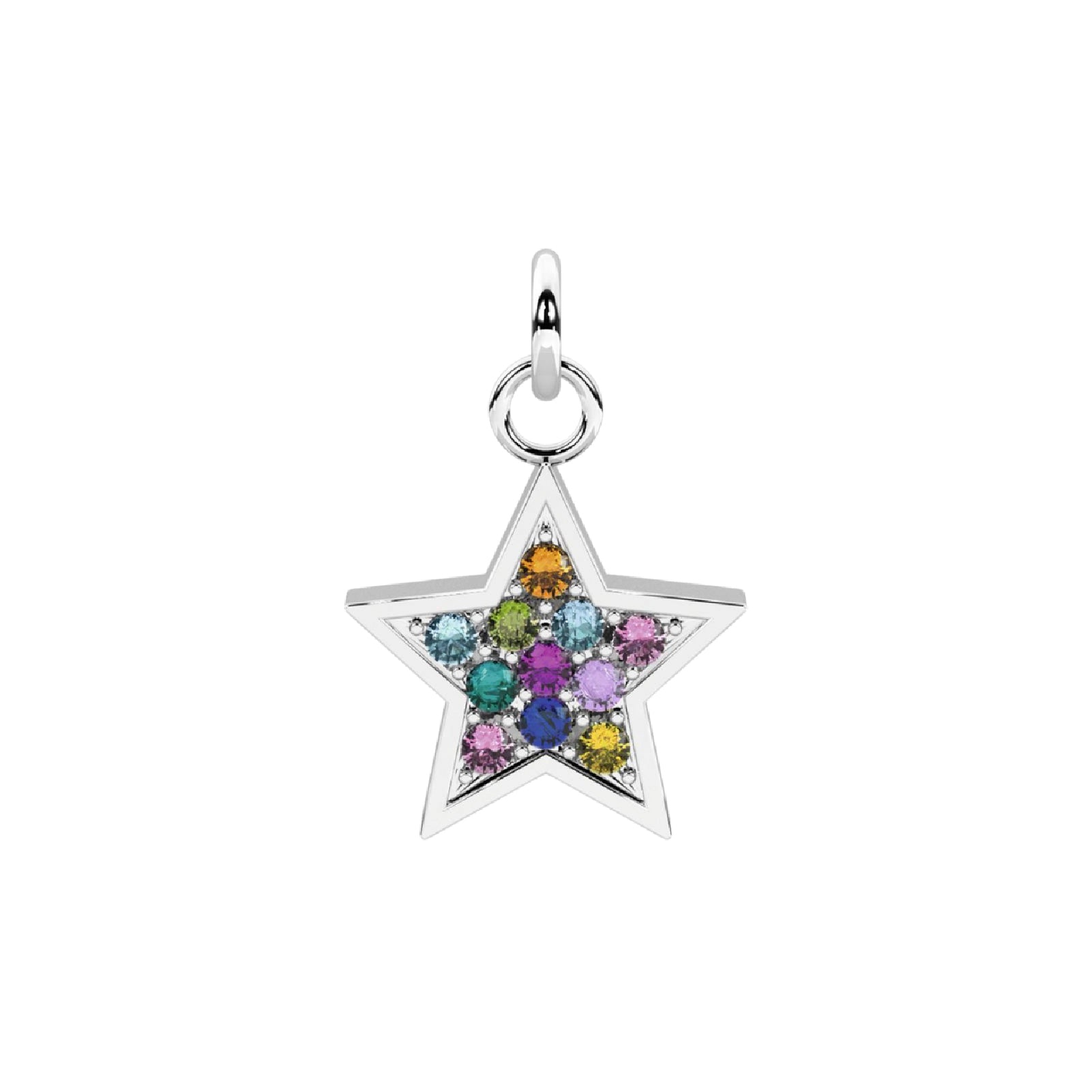 Charm stella Kidult By You acciaio con cristalli multicolor MISURA UNICA