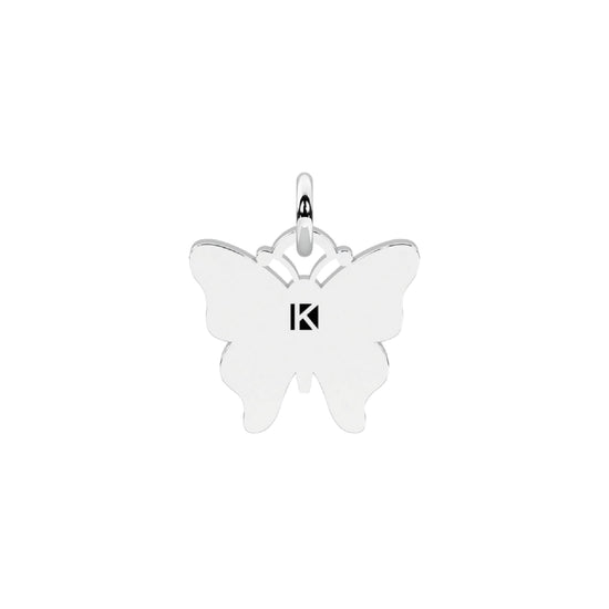 Charm farfalla Kidult By You acciaio con cristalli rosa MISURA UNICA