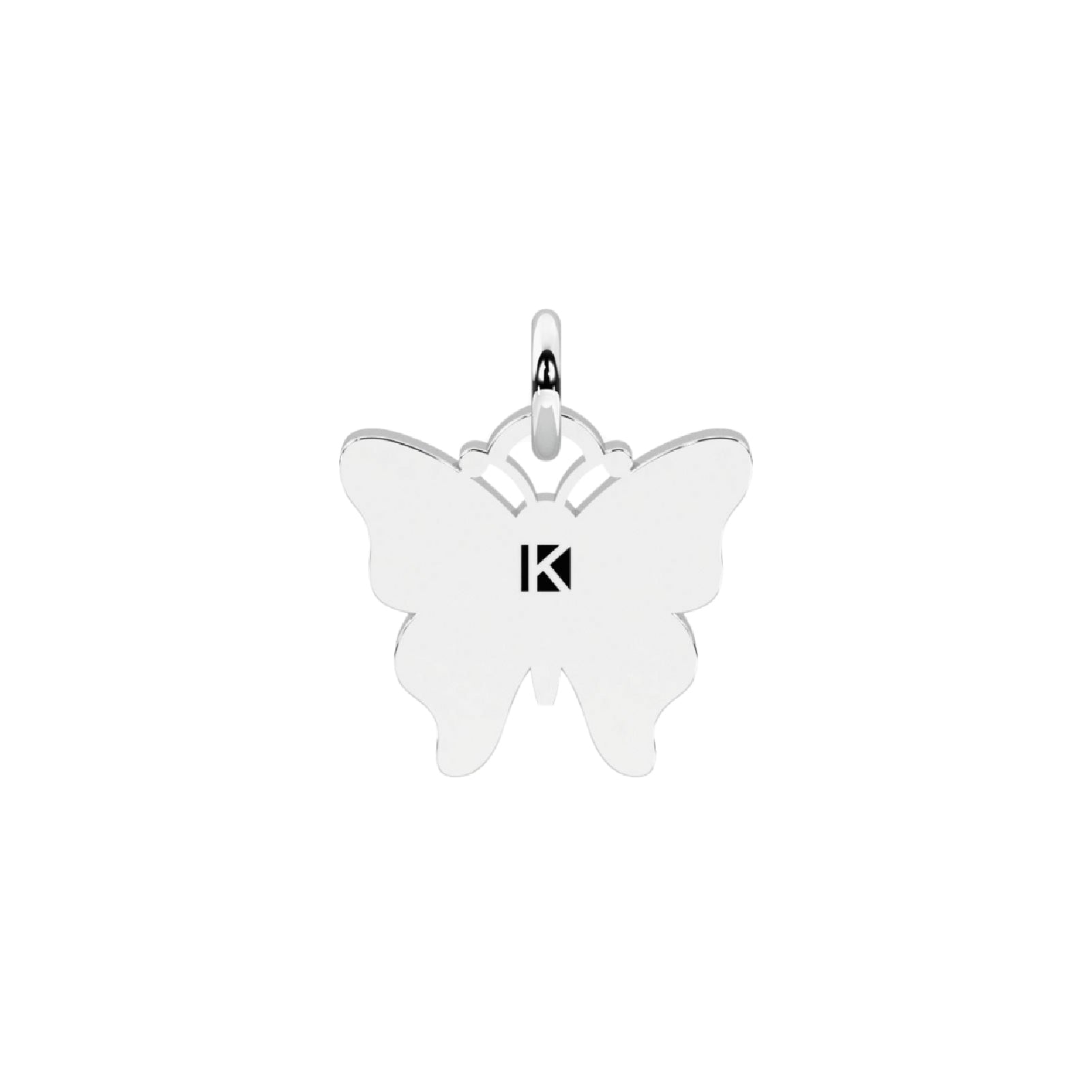Charm farfalla Kidult By You acciaio con cristalli rosa MISURA UNICA