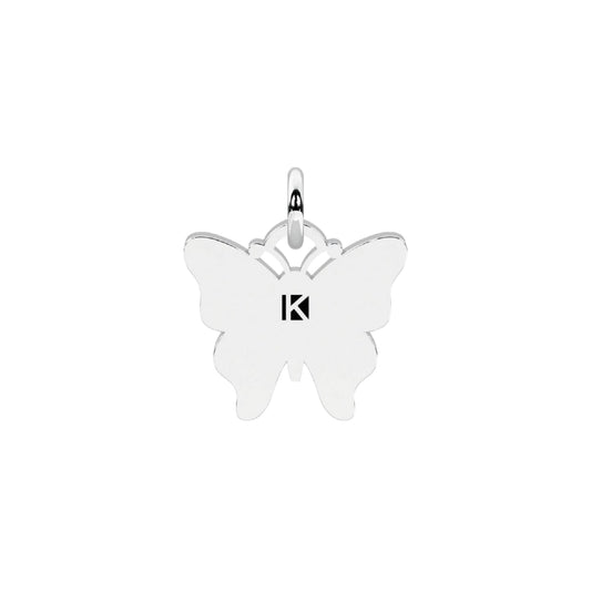 Charm farfalla Kidult By You acciaio con cristalli rosa MISURA UNICA