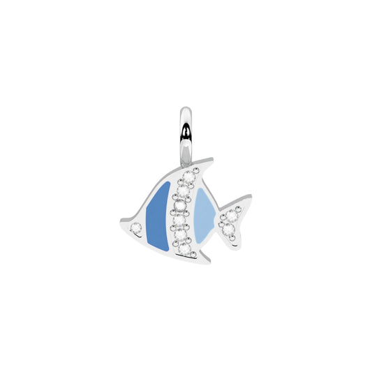 Charm pesce Kidult By You in acciaio smaltato con cristalli MISURA UNICA