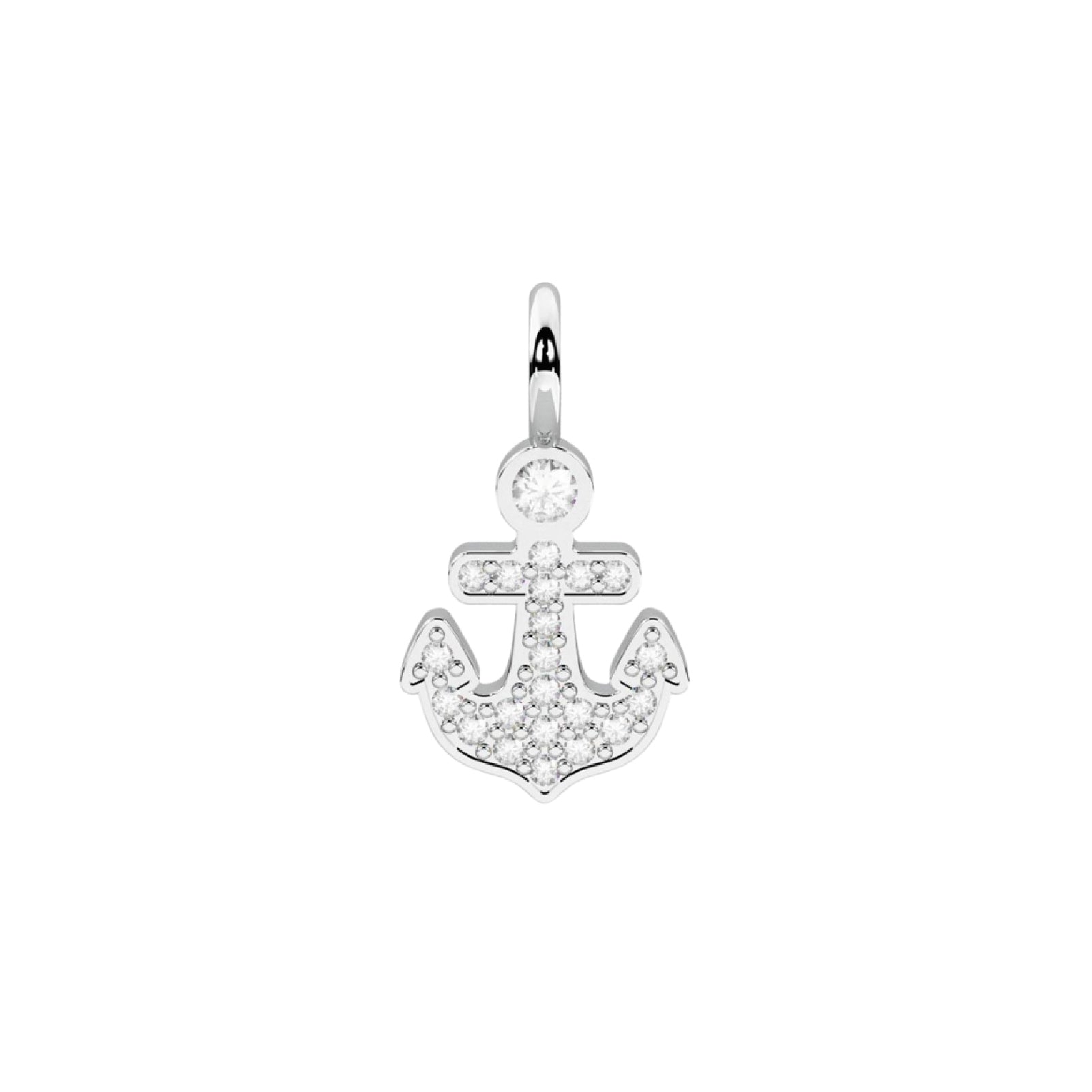 Charm ancora Kidult By You in acciaio con cristalli bianchi MISURA UNICA