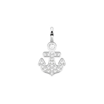 Charm ancora Kidult By You in acciaio con cristalli bianchi MISURA UNICA