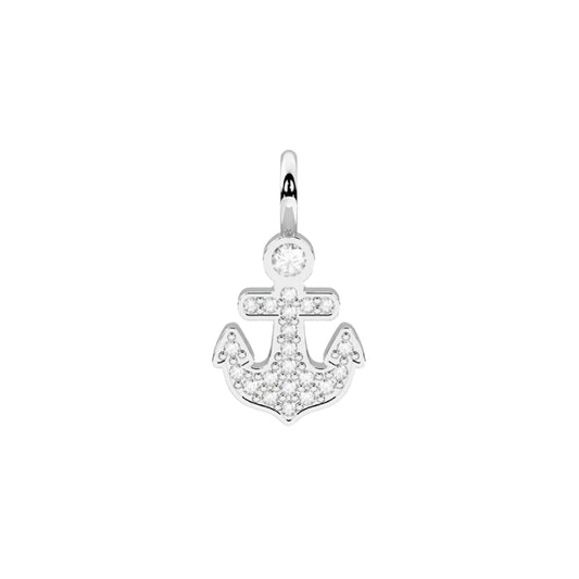 Charm ancora Kidult By You in acciaio con cristalli bianchi MISURA UNICA