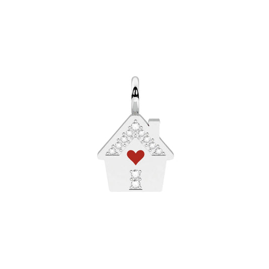 Charm casa Kidult By You in acciaio smaltato e cristalli MISURA UNICA