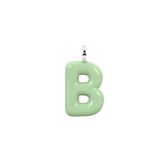 Charm iniziale B Kidult By You in acciaio smaltato verde MISURA UNICA