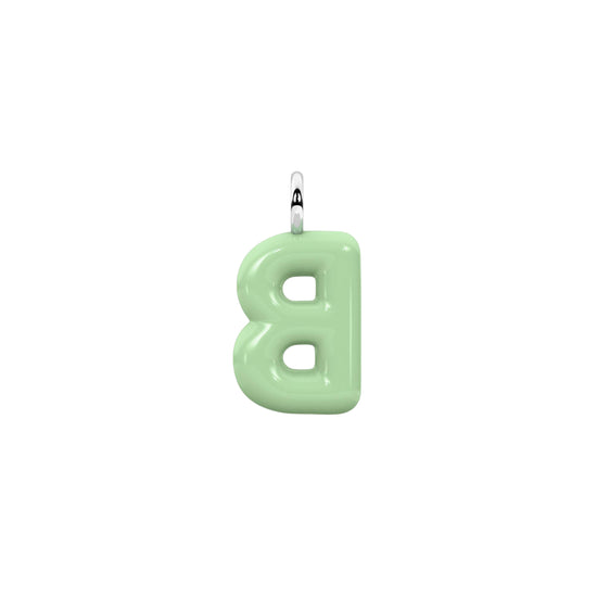 Charm iniziale B Kidult By You in acciaio smaltato verde MISURA UNICA