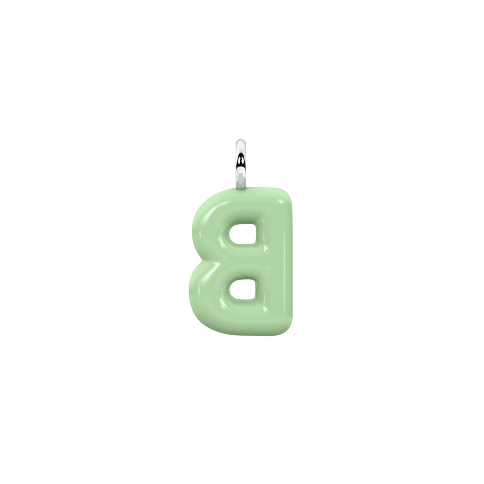 Charm iniziale B Kidult By You in acciaio smaltato verde MISURA UNICA
