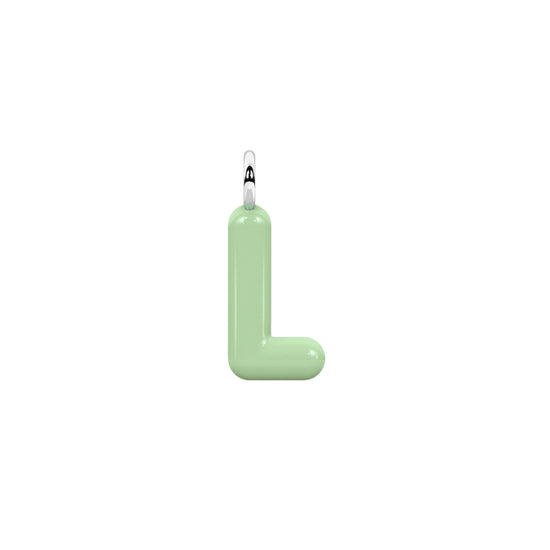 Charm iniziale L Kidult By You in acciaio smaltato verde MISURA UNICA